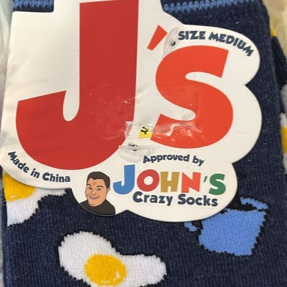 J's John's crazy socks  eggs & coffee - Picture 2 of 3